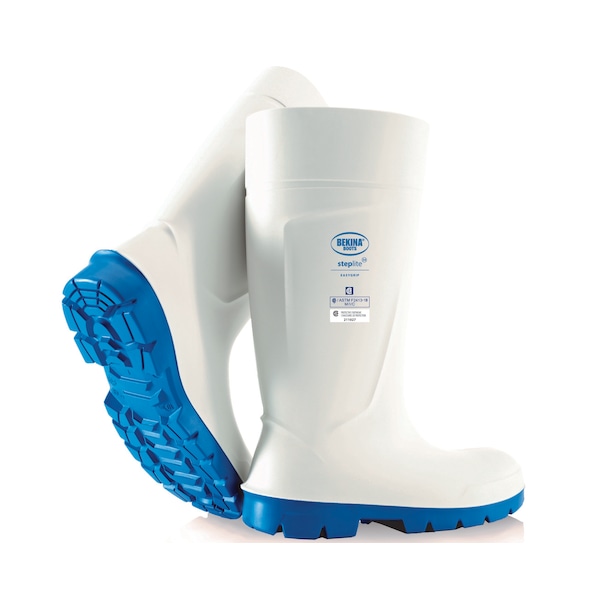 Bekina Unisex Steplite Easygrip Rubber Boots, Steel Toe, 15 in Height, White, Men 13 / Women 15 PAN3P/1053AZ517-13 - main